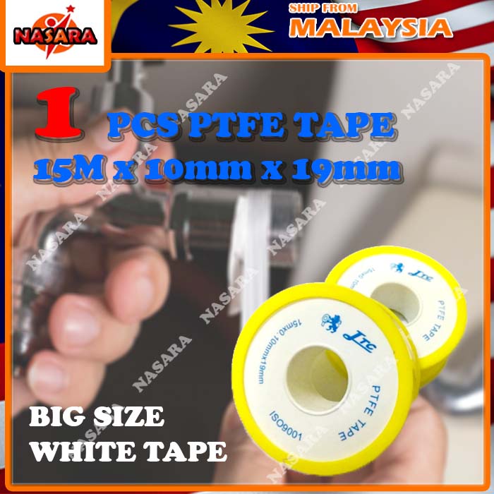 Nasara ~ JTC PTFE Seal Tape 12mm x 0.075mm SMALL / 15m x 0.10mm x 19mm ...