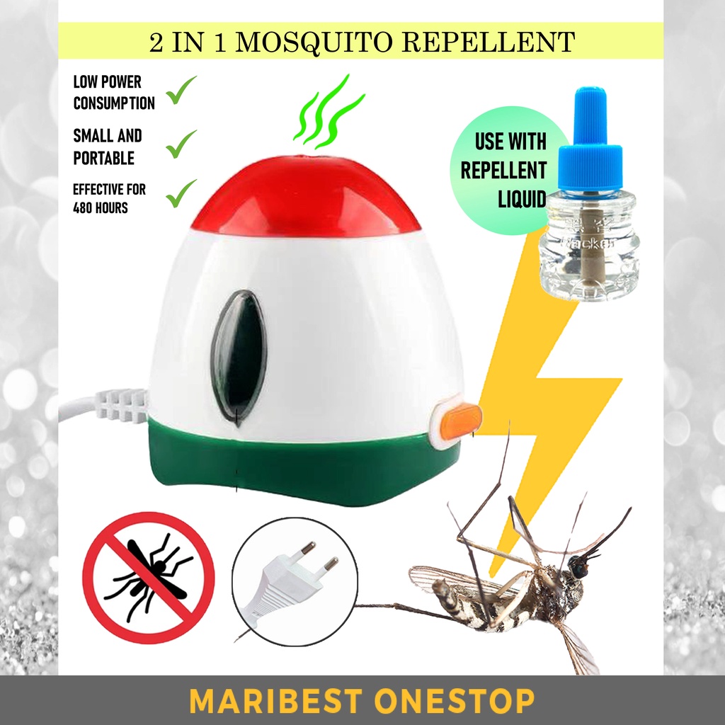 MOSQUITO REPELLENT LIQUID HEATER ELECTRIC 2 IN 1 INSECT REPELLENT KILL