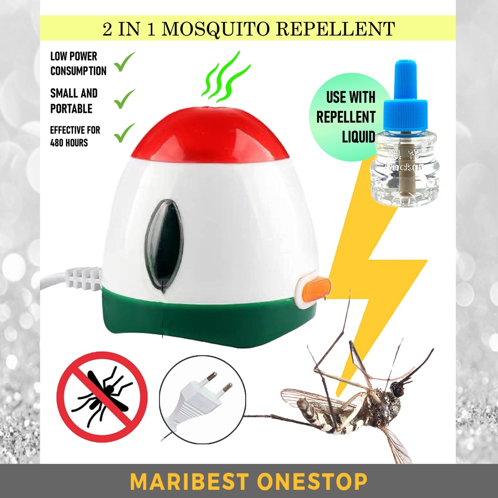 MOSQUITO REPELLENT LIQUID HEATER ELECTRIC 2 IN 1 INSECT REPELLENT KILL ...