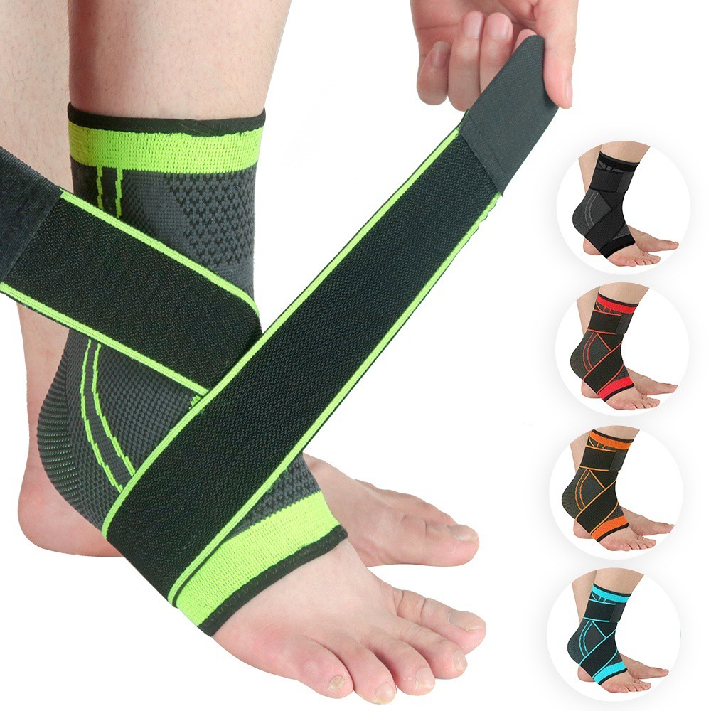 1PC 3D Pressurized Ankle Support Foot Guard Support Sports Gym  Ankle Brace Protector with Strap Belt Elastic Protector