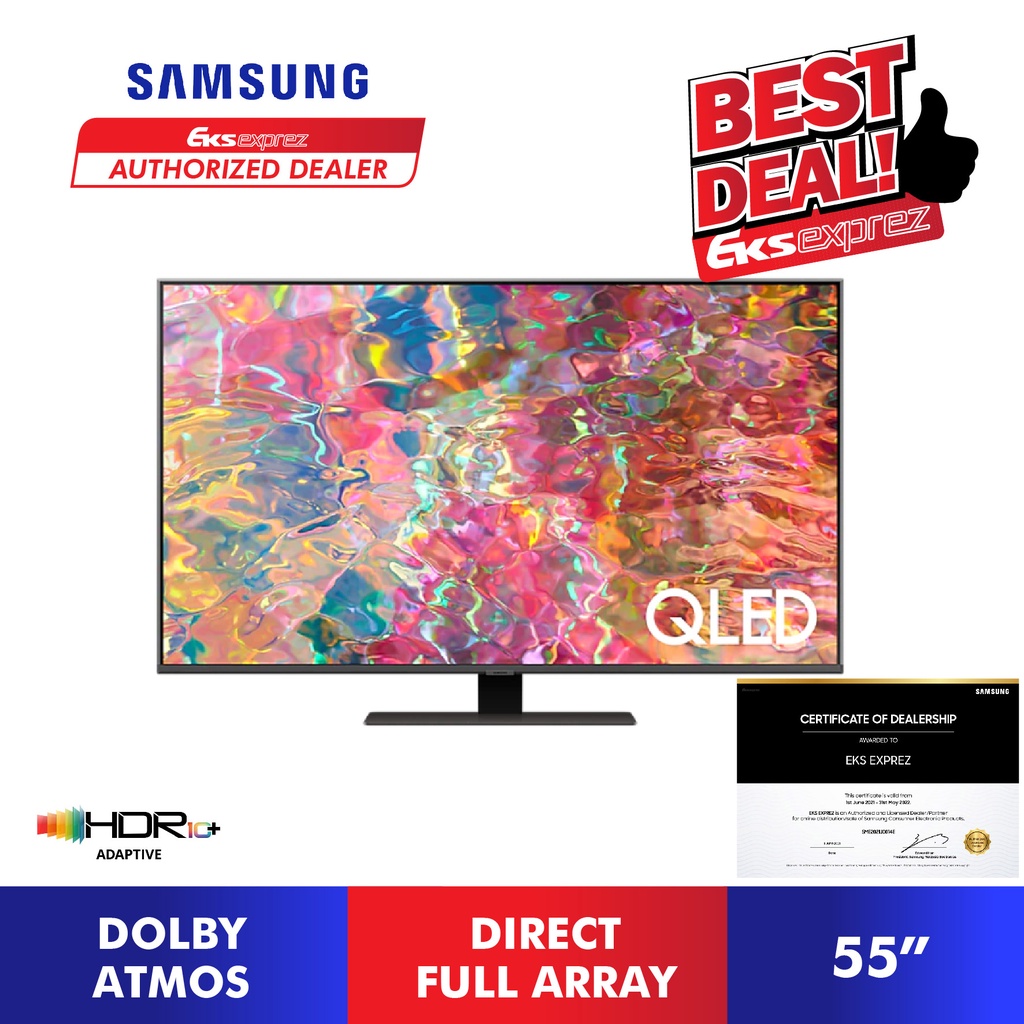 Samsung Q80b Qled 4k Smart Tv 55 Qa55q80bakxxm With Dolby Atmos Eyecomfort Mode Multi 9696