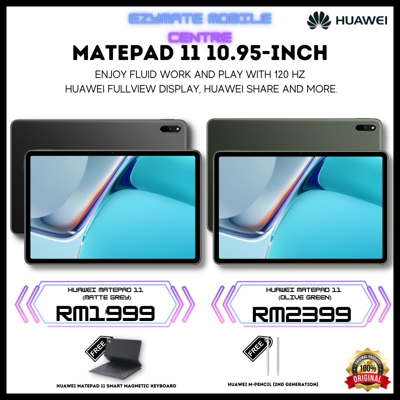 HUAWEI MatePad 11 (6GB + 128GB/7250mAh Battery/HUAWEI Share) | Shopee ...