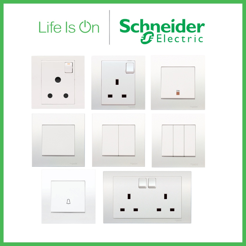 Schneider Vivace White Switches & Sockets / 13A Switch Socket / Water ...