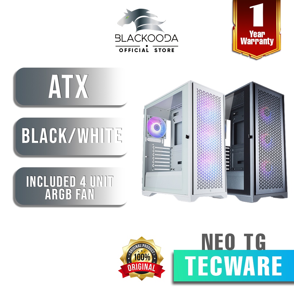 Tecware NEO TG ARGB ATX PC CHASSIC /PC CASE [ BLACK / WHITE ] ( PRE ...