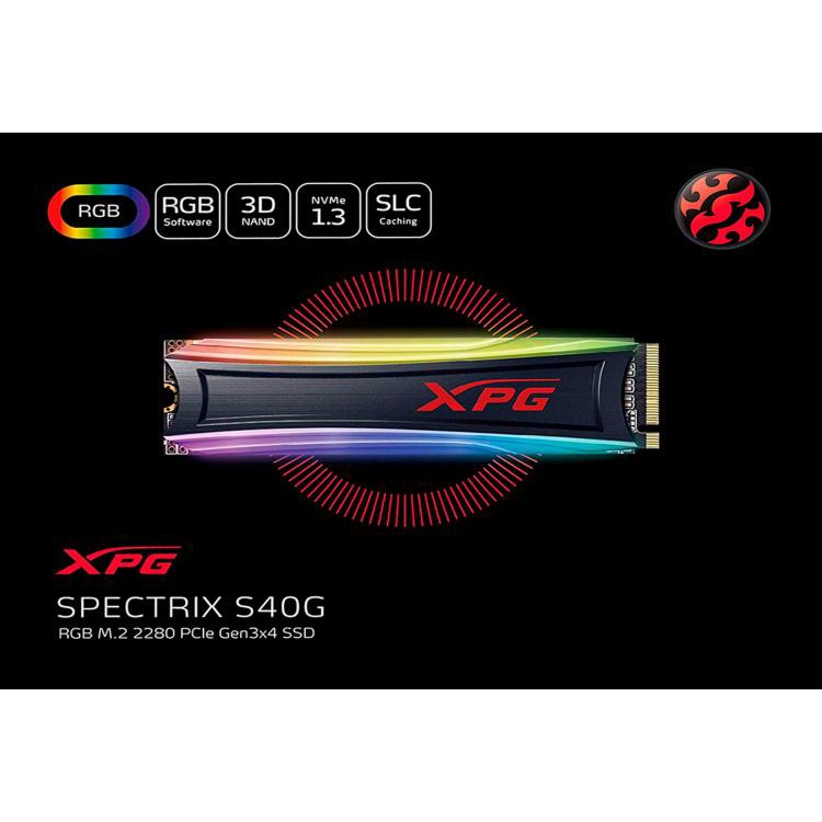 Adata Xpg Spectrix S40g Rgb Pcie Gen3x4 M 2 2280 Ssd 256gb 512gb 1tb Shopee Malaysia