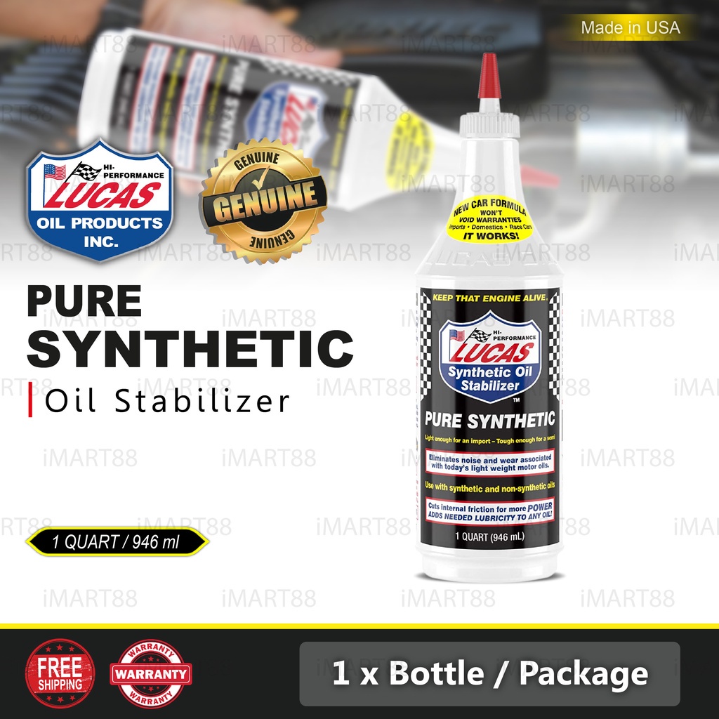 LUCAS Pure Synthetic Engine Oil Stabilizer Additive 1QT 946ML USA 100% Genuine Minyak Enjin Hitam Leakage Pelekat Bocor | Shopee Malaysia