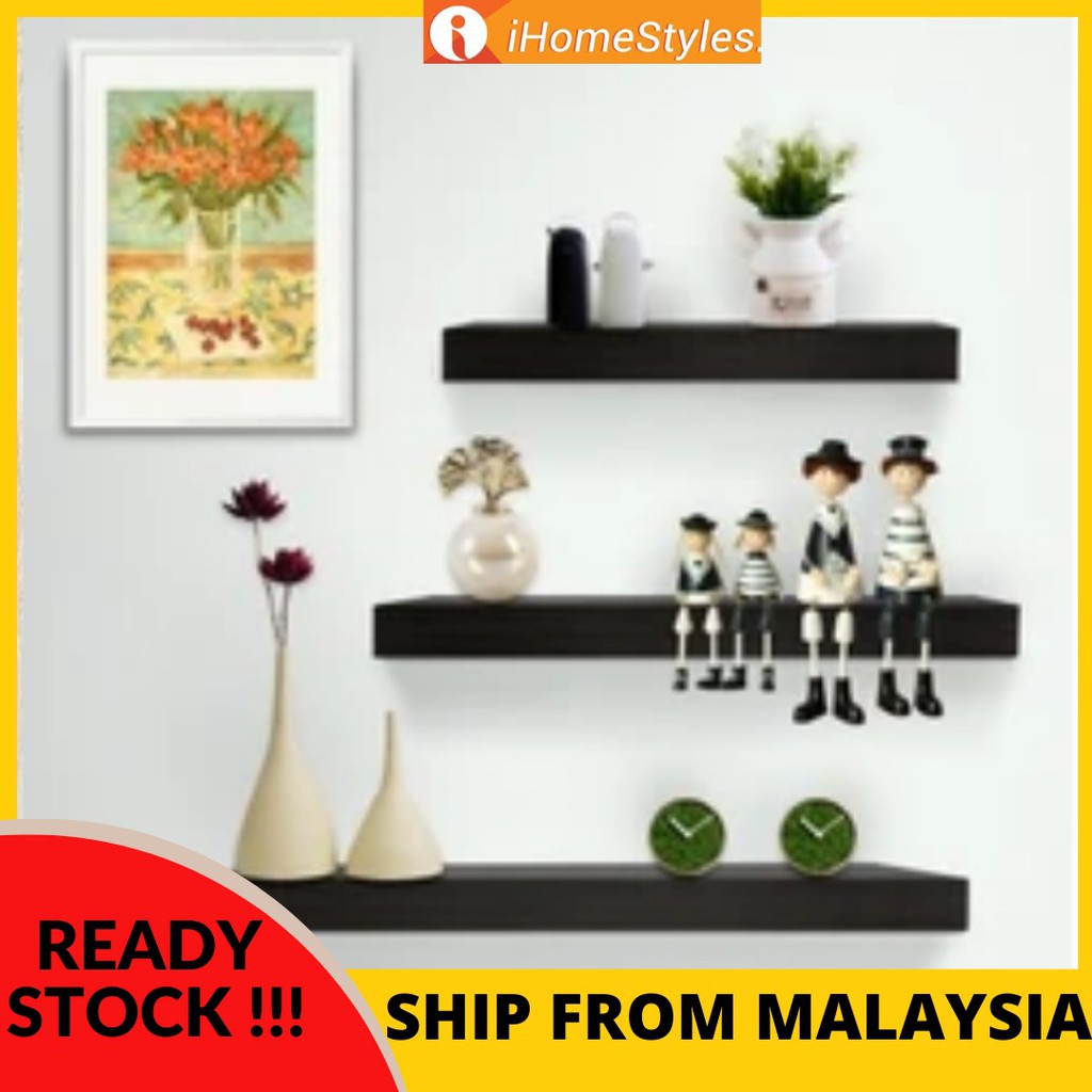 3 in 1 Floating Wall Shelves Rack ihomestyles ..white and black colour