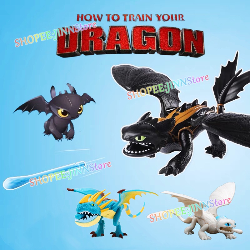 JINN HOW TO TRAIN YOUR DRAGON Action Figure Toys Toothless Night Fury Light Fury Decoration Dinosaur Model Launch Bullet Swing Wings Toys Gifts