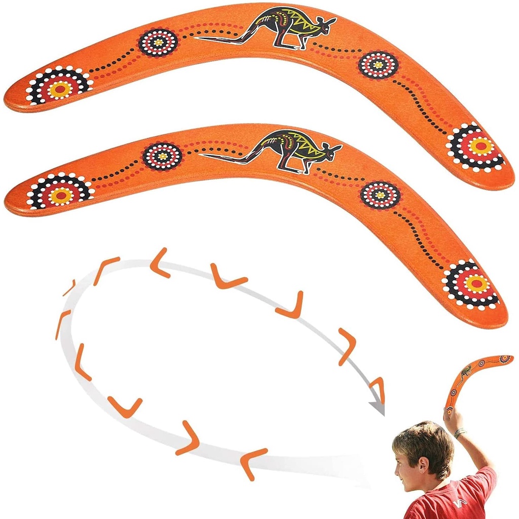 Handmade Boomerang, Australia Style Wooden Authentic Boomerang, V