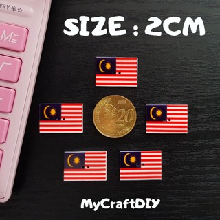 Butang Comel Acrylic Buttons  Flag Merdeka Square Petak 