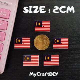 Butang Comel Acrylic Buttons Flag Merdeka  Square Petak 