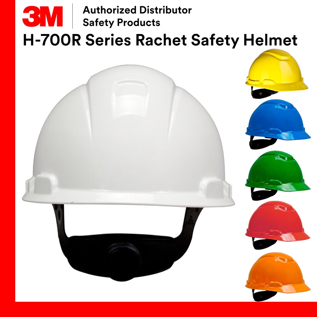 3M H701R / H701SFRUV 3M Safety Helmet / 7 Colours / Hard Hat / 4Point Suspension Ratchet