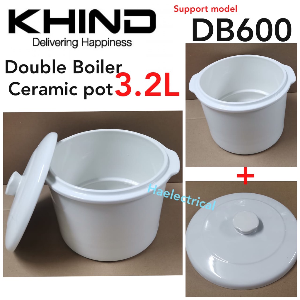 KHIND Double Boiler Ceramic Pot With LID for DB600 (3.2L)