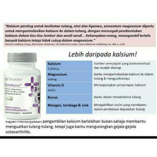 Shaklee OsteMatrix calcium magnesium (120 Tablets) | Shopee Malaysia