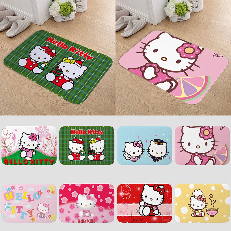 Water Absorb Floor Bath Mat Hello Kitty Rugs Toilet Room Coral