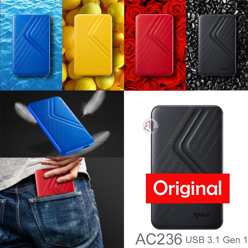 Official Apacer AC235 / AC236 1TB Portable/ External Hard Drive USB 3.1  Gen.1 SuperSpeed