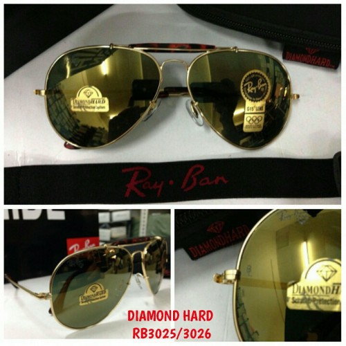 ray ban aviator with diamond logo