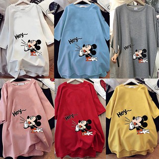 M-5XL Plus Size Mickey Mouse Short-sleeve baju T-shirt Women&#39;s Blouse Clothes Pemborong Agent ...
