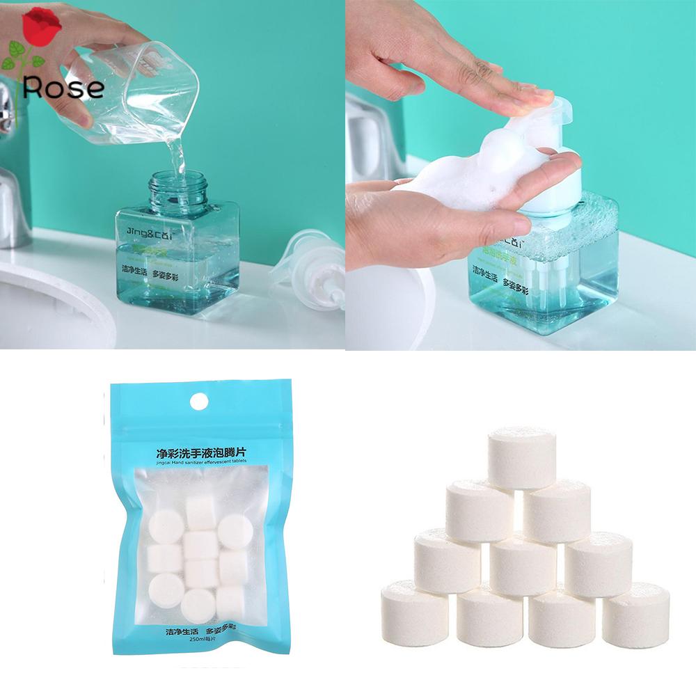 Rose 10 Pcs Portable Effervescent Tablets Germicidal Washing Antibacterial Hand Sanitizer Skin Friendly Mousse Bubble Solid Concentrated Homemade Hand Washing Shopee Malaysia