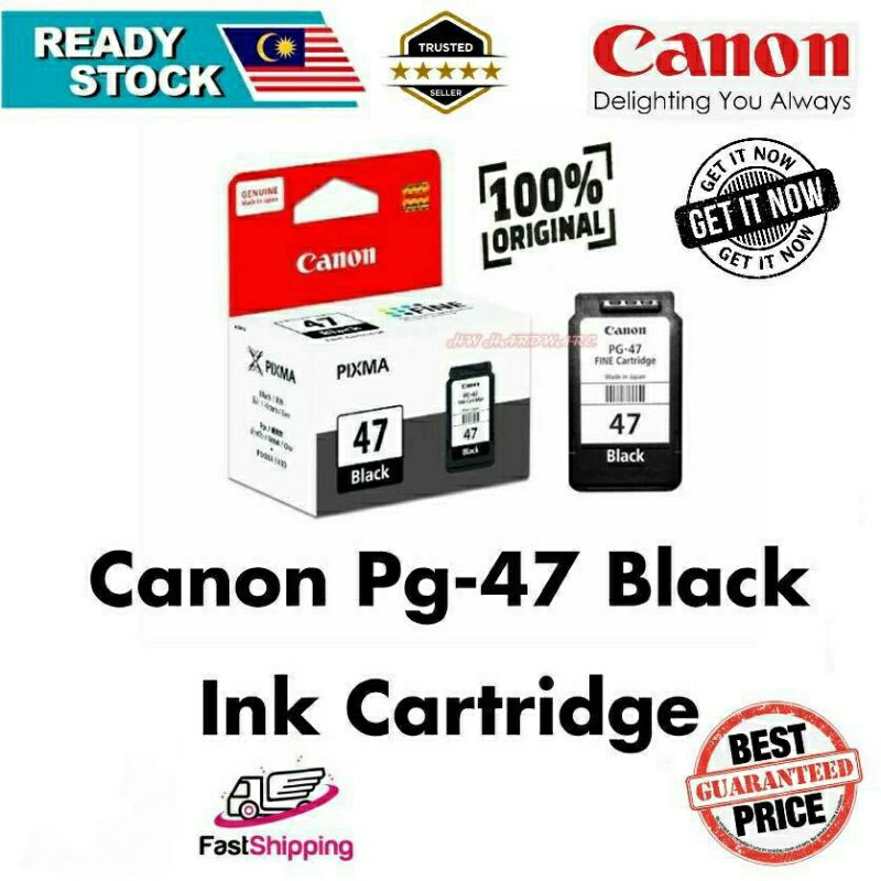 100% authentic Canon PG-47 Original Black Ink Cartridge