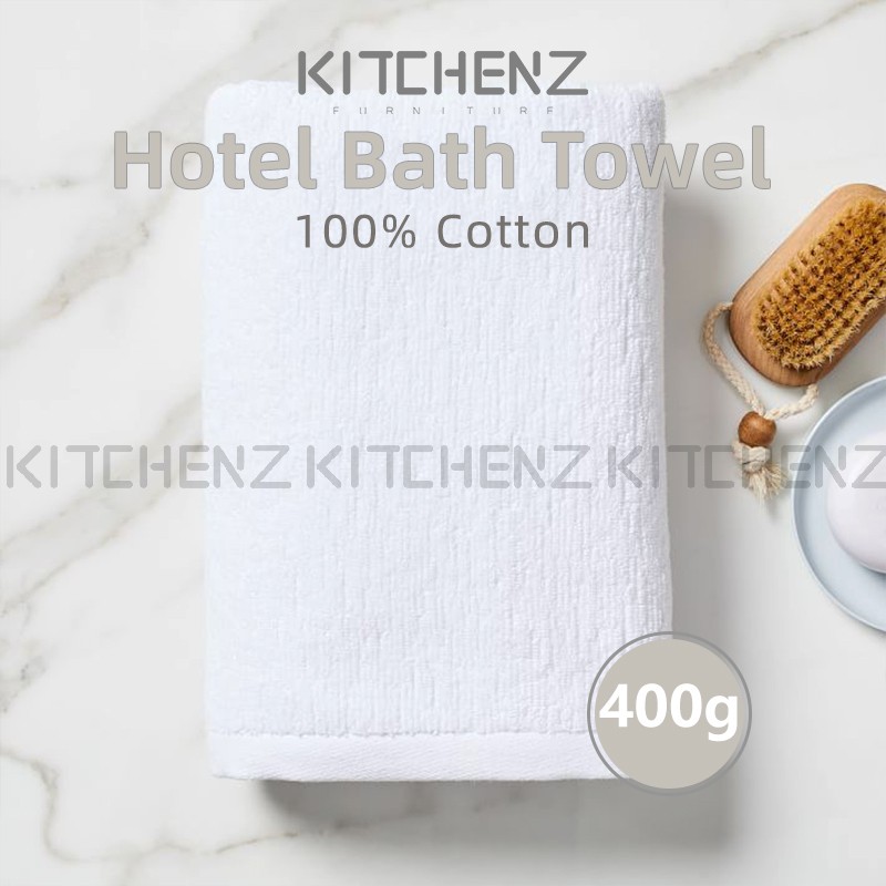 (Clearance Stock!!) 100 Cotton White Adult Size Bath Towel/Travel Set