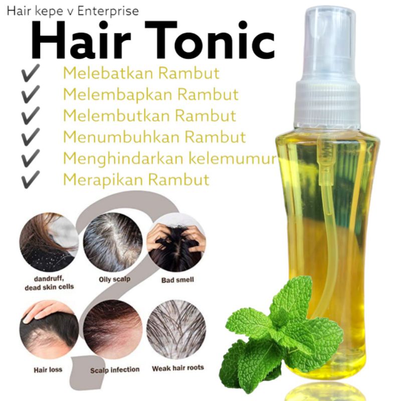 Borong Pelebat rambut Hair Toner/ Hair Tonic(Masalah Kelemumur/Kulit Kepala Gatal/Rambut Gugur)root booster tonic 60ml