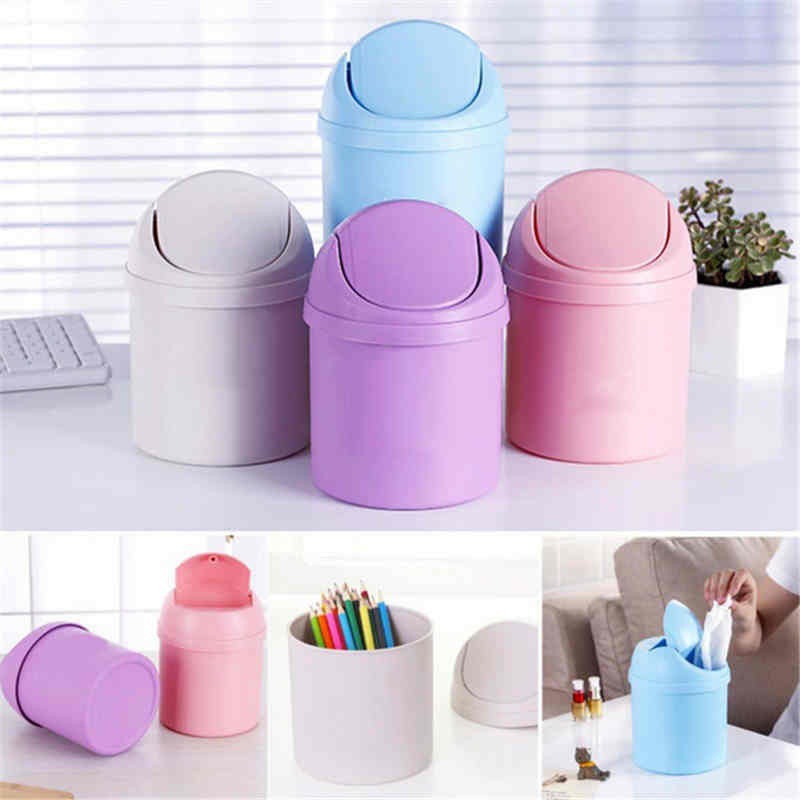 Cute Portable Desktop Small Waste Bins Organizer Desk Mini Trash