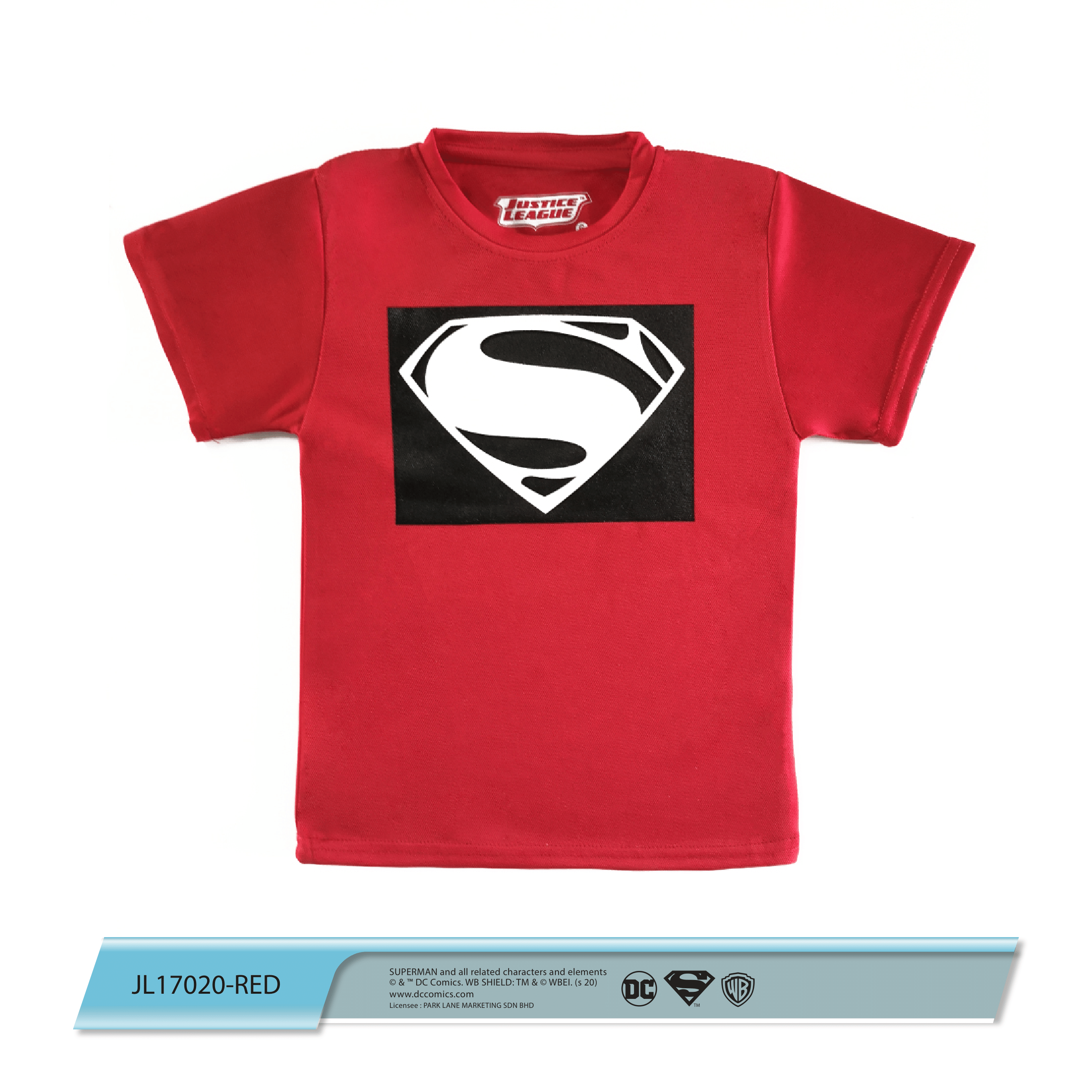 Dc Comics Superman Man Of Steel Logo Kids Tech Fitted Tee Red Shopee Malaysia