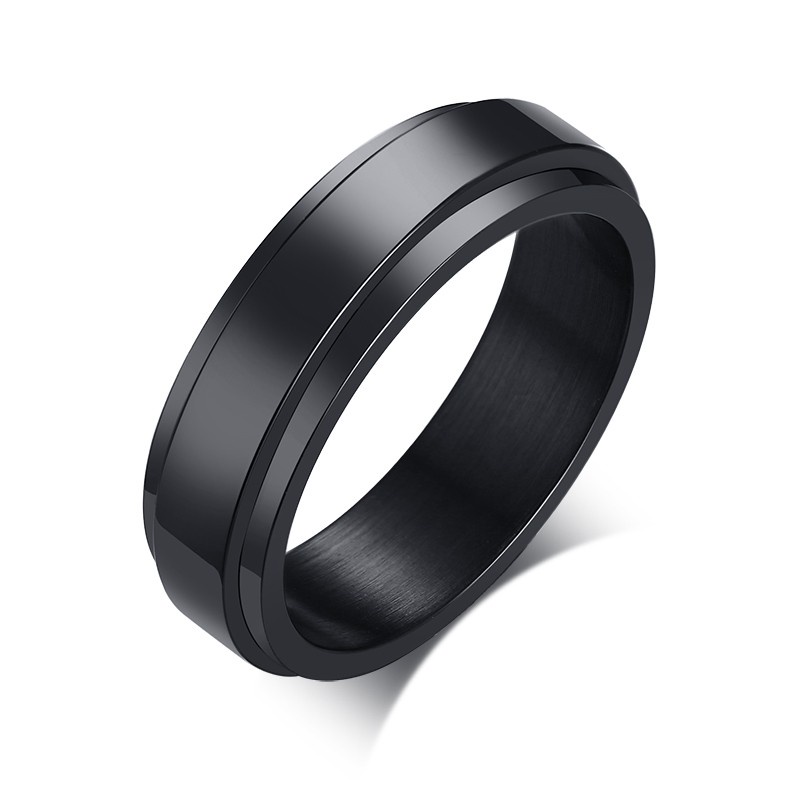 Vnox Personalized Spinner Ring for Men Women 6mm Stainless Steel Rotatable  Wedding Band Custom Name Date Ring