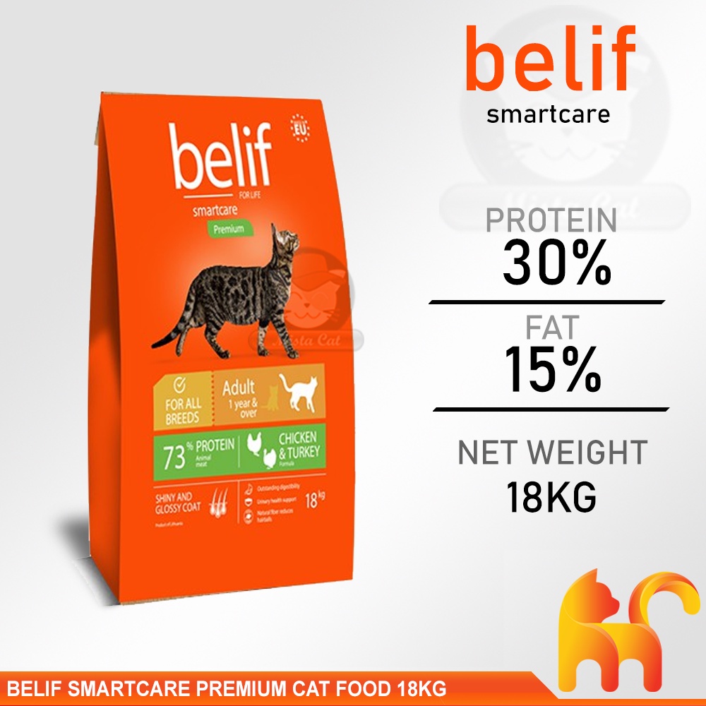Belif Smartcare Premium Cat Food 18kg Makanan Kucing Premium Shopee Malaysia