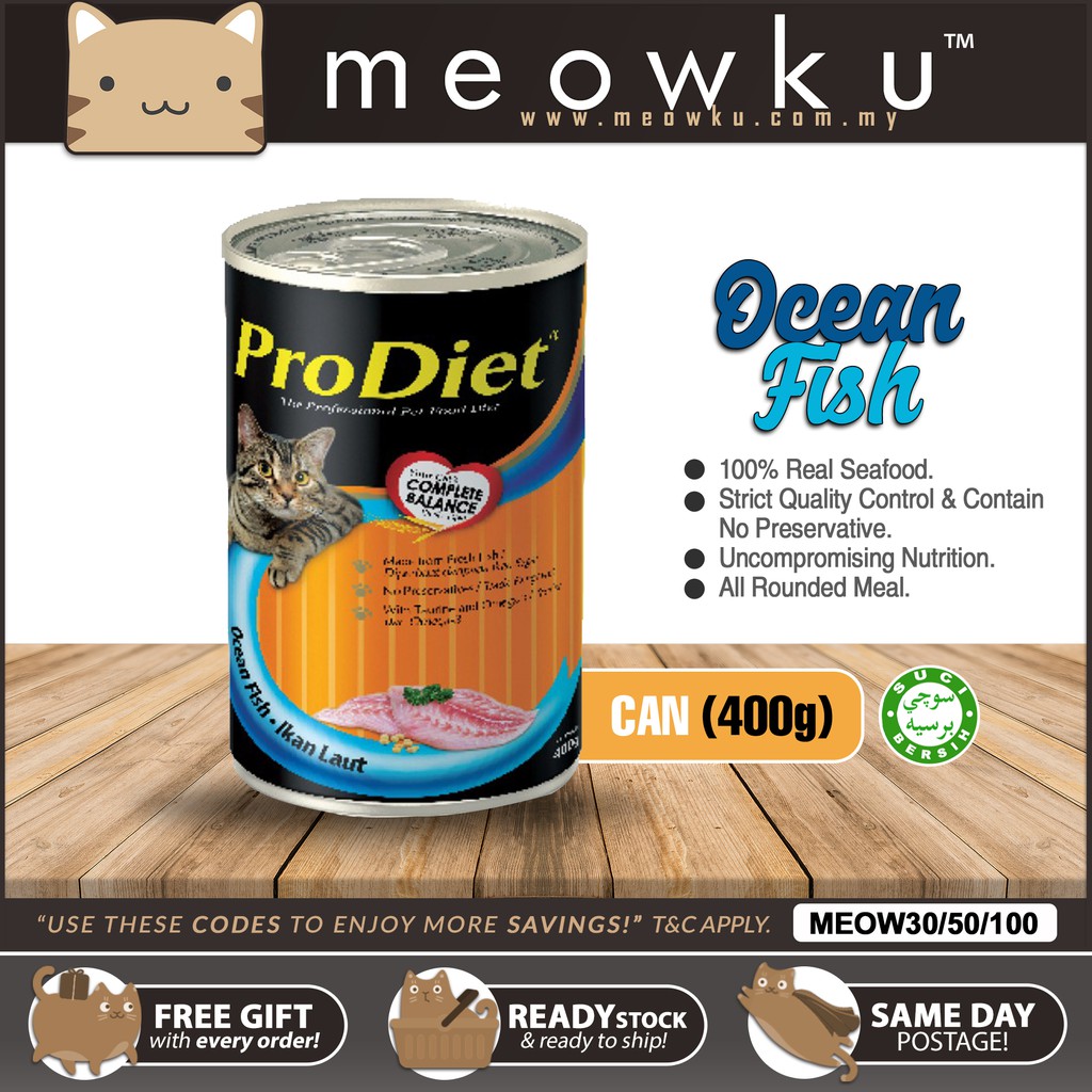 PRODIET® OCEAN FISH 400g Wet Cat Food Canned Tin For Adult (Makanan ...