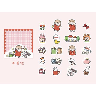 ready stock 40pcs cute korean stickers cartoon diy aesthetic notebook journal shopee malaysia