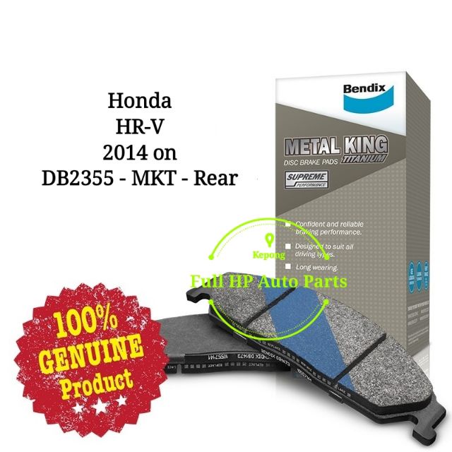 Original Bendix DB2355MKT Rear Brake Pad Honda HRV HRV Shopee Malaysia