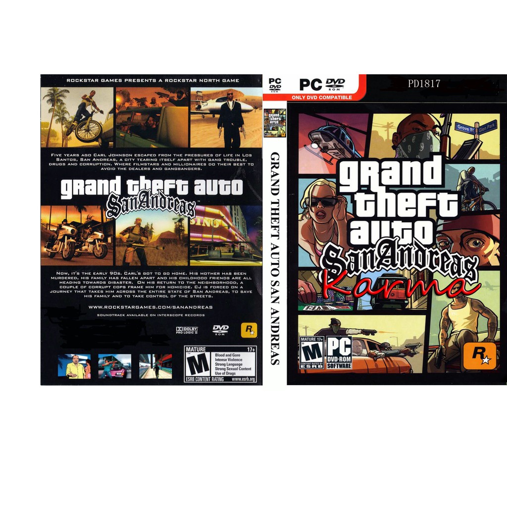 PC game GTA SAN ANDREAS KARMA - 1 DVD | Shopee Malaysia