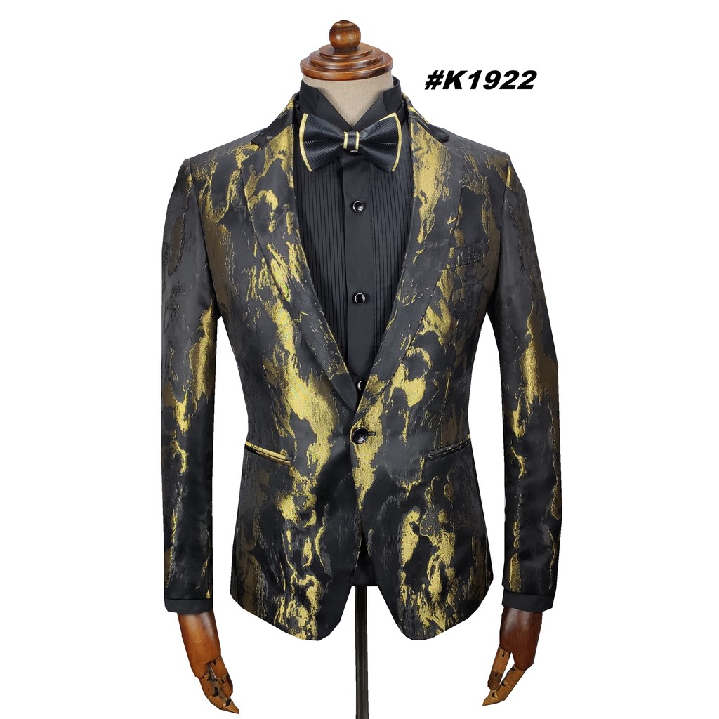 gold floral blazer