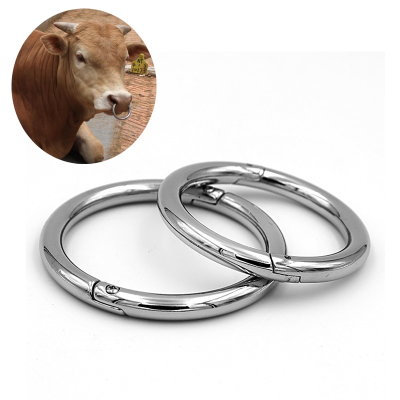 【Ready stock】Cow nose ring stainless steel Bull nose ring for cattle Livestock farming Animals Supplies equipment Cattle Bovine Nose Ring
