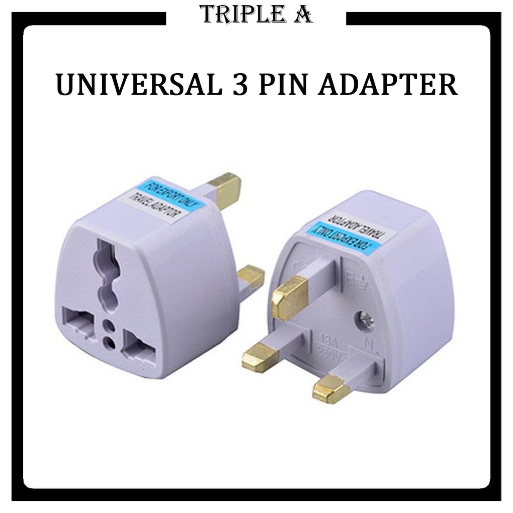 Universal 3 Pin Adapter Plug Head UK 3 Pin Malaysia China Plug Socket