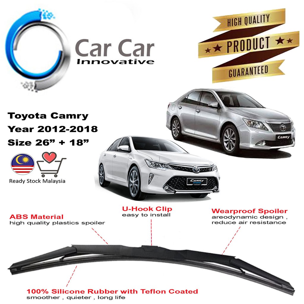 Toyota Camry Wiper Blades Silicone Wiper Blade Car Windshield 1 Pair Size 26 18 Shopee Malaysia