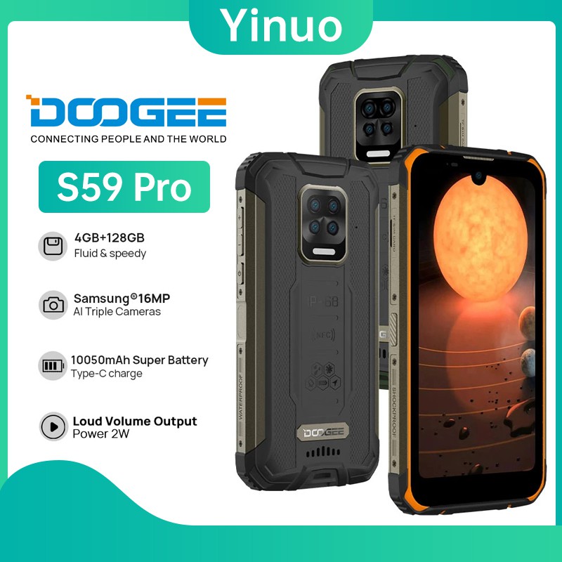 DOOGEE S59 Pro/S59 rugged smartphone 10050mAh super battery IP68/IP69K ...
