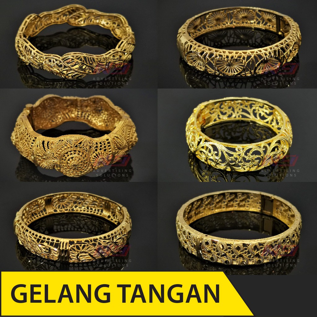 Gelang Tangan Salutan Emas Pengantin High Quality 24k Gold Plated Bangle Bracelet Jewelry Perkahwinan Group Shopee Malaysia