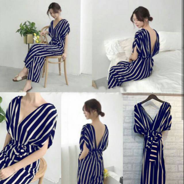 JP MERLYN / WOMEN'S JUMPSUIT / STRIPE JUMPSUIT