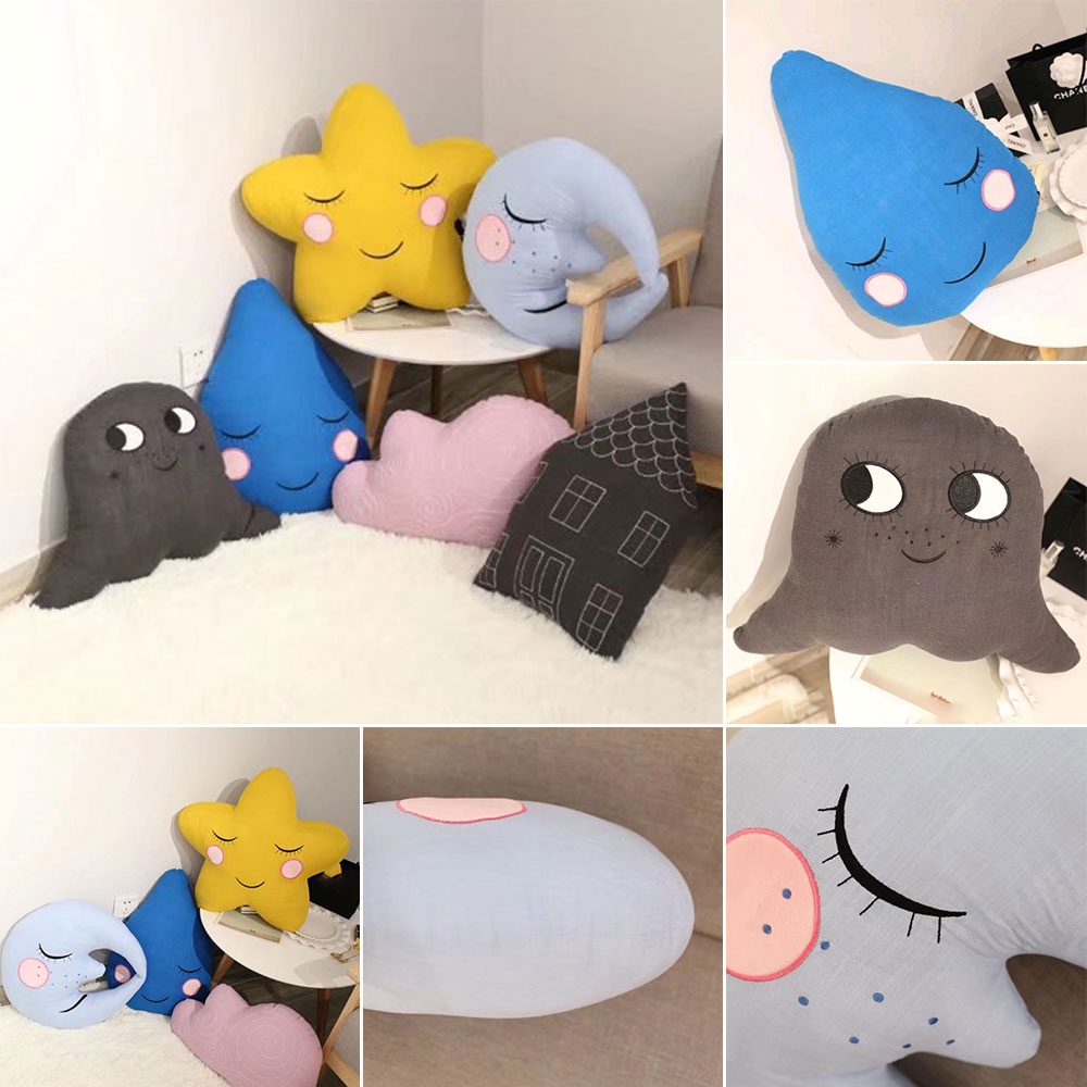 Star Moon Cloud Baby Pillow Sofa Cotton Cushion Soft Portable