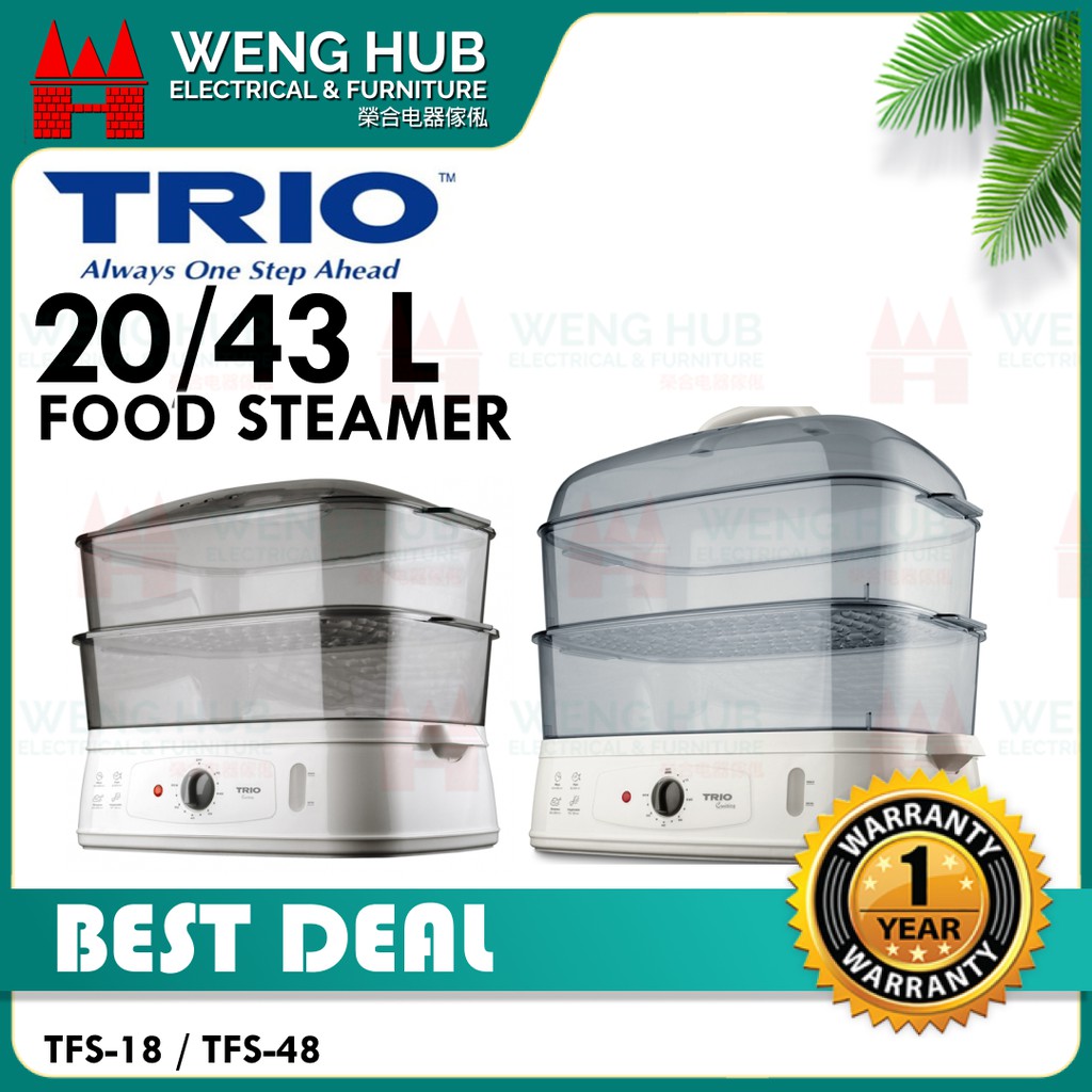 Trio 20L / 43L Electric Food Steamer TFS18 / TFS48 Shopee Malaysia