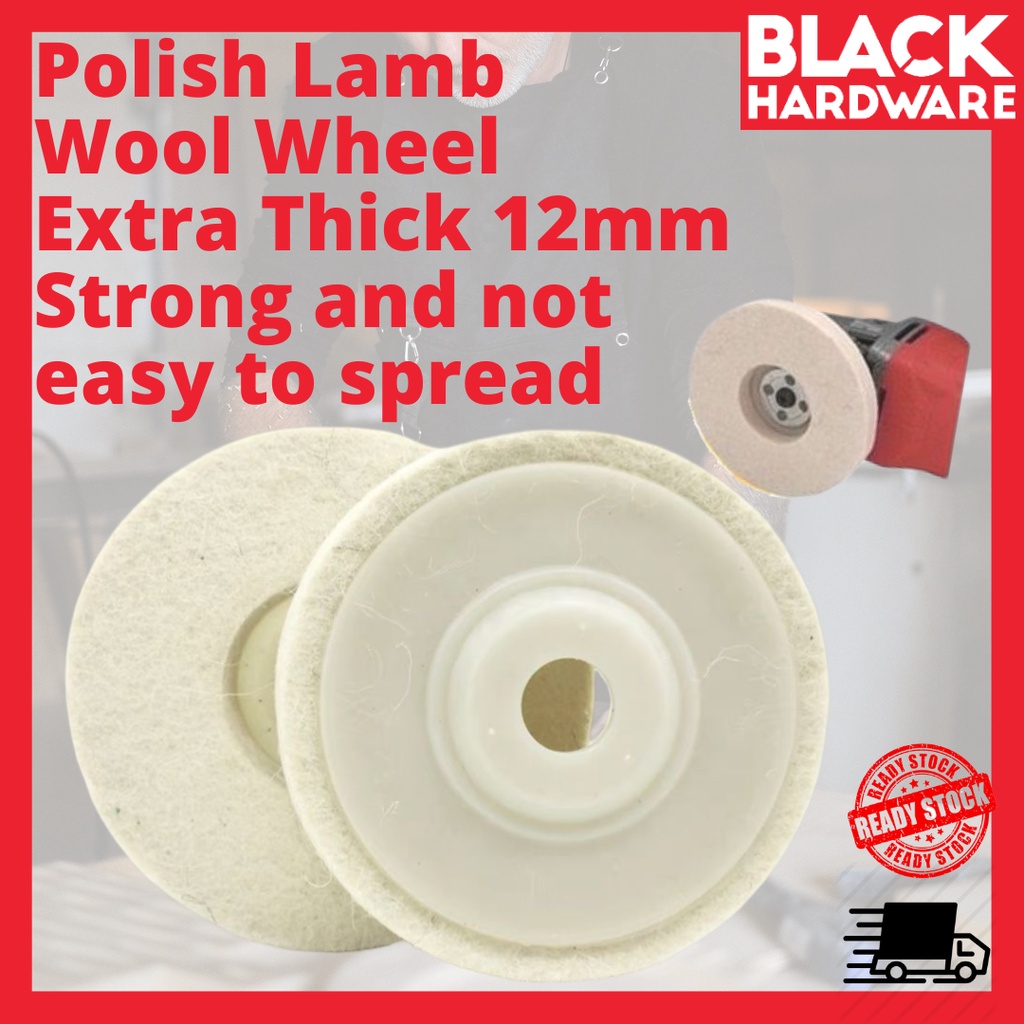 Black Hardware 4" Stainless Steel Lamb Wool Polish Wheel/Polish Disc