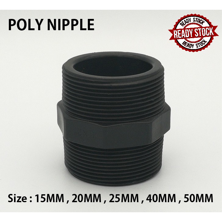 POLY NIPPLE 1/2 INCH | 3/4 INCH | 1 INCH | 1 1/2 INCH | 2 INCH 15MM ...