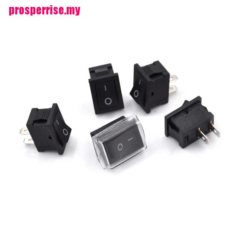 5Pcs 2 Pin On/Off Waterproof Rocker Switch+Cover Fit Car Dashboard Dash Boat _es 