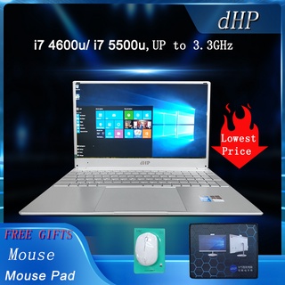 [ Free Gift Wireless Mouse] dHP Brand Cheap Laptop 15.6 Inch Intel Dual Core Processor intel i3 i5 5200U i7 4600 5500 Laptop Notebook Ultra-thin Laptop PC Computer Hardware/ Preinstalled Office / Windows 10 Pro 8GB Ram 128GB 256GB 512GB SSD