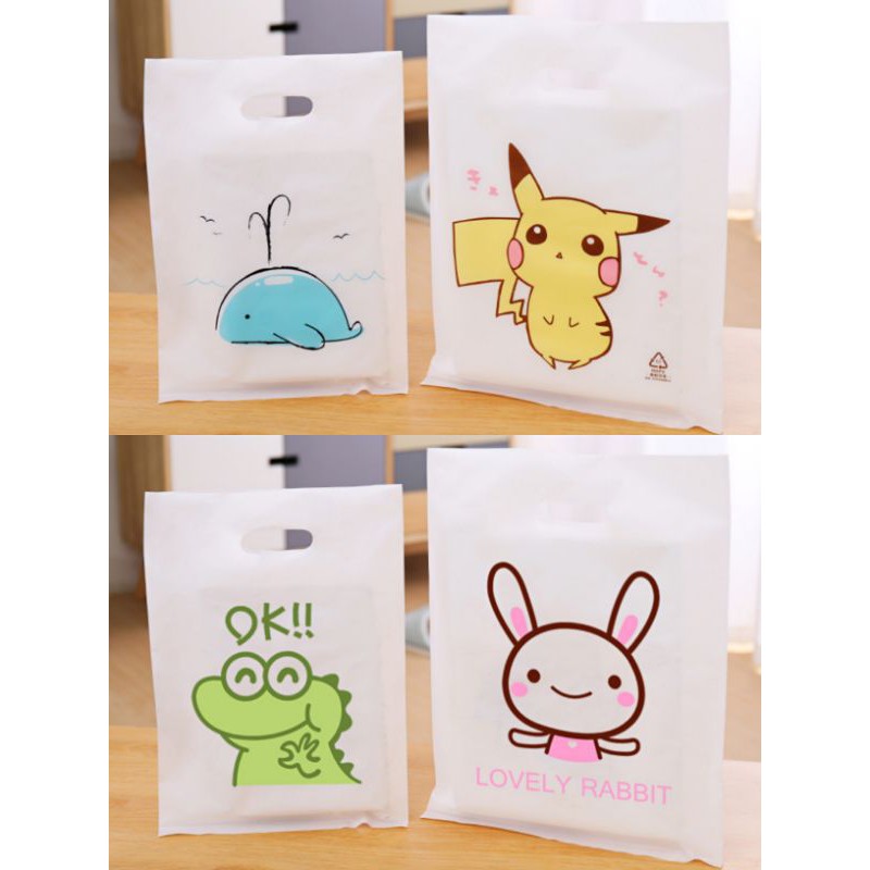 ❤️Msia stock❤️10pcs cute gift bag goodies plastic bag/pikachu brown snoopy  cartoon | Shopee Malaysia