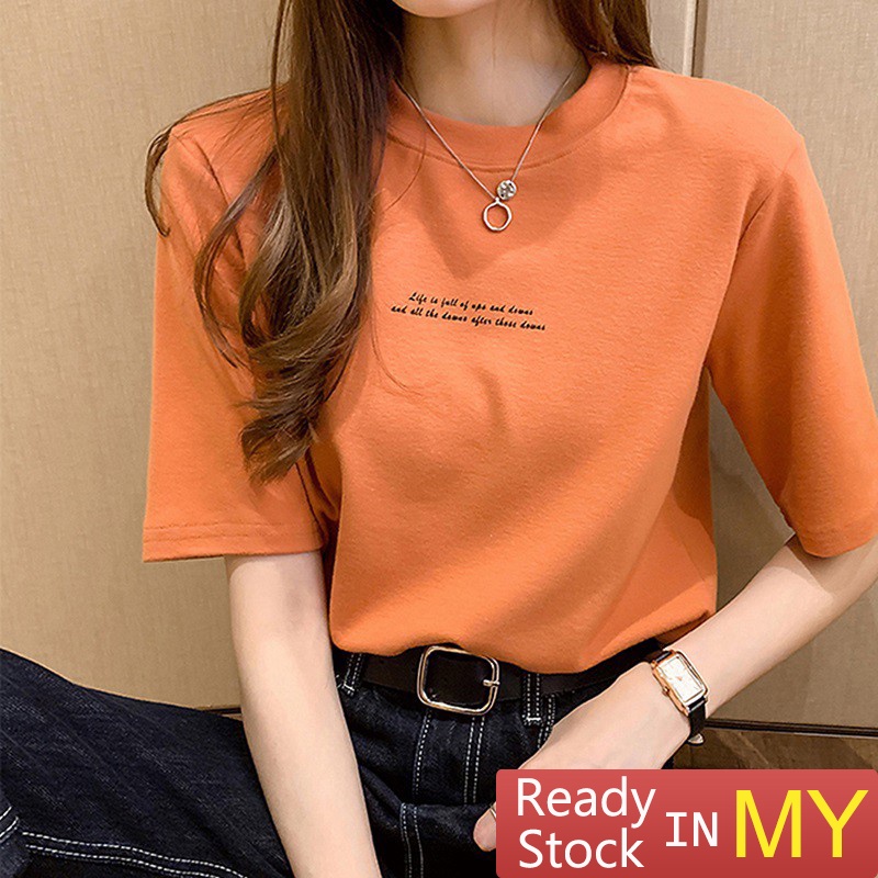 ?Korean House? Ready Stock in MY ? Short sleeve t shirt women Clothes spring new Korean Tops loose round neck baju perempuan