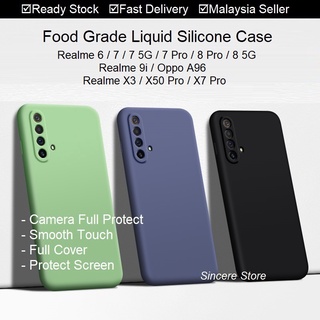 Realme 6 7 Pro 8 5G 9i X3 Super Zoom X50 Pro X7 SZ SuperZoom Liquid Silicone Smooth Touch Phone Case Casing Cover